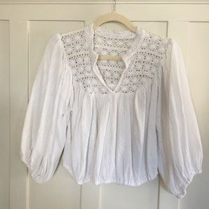 Vintage boho hippie cotton gauze blouse
